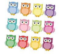 Colcolo 12 blocs-notes adhésifs hibou, 30 feuilles/bloc, faciles à coller, parfaits pour l'école, le bureau, et les études.