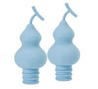 Colcolo 2 Pièces Bouchon de Bouteille de Vin en Forme de Gourde Ensemble Couvercle de Bouteille Réutilisable Bouteilles de Champagne Scelnt Bouchons Bière, Bleu