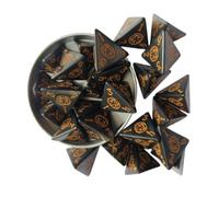Colcolo 25 pièces 4 siadérations de jeu, acryliques D4 Dices avec boîte de rangement, Dices polyédriques définissent des dés à échéance multiples pour, Noir