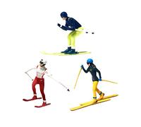 Colcolo 3 pièces Ho échelle 1/87 Mini Ski Figure Sable Table scène Chemin de Fer Fournitures Ornement, c