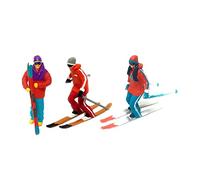 Colcolo 3 pièces Ho échelle 1/87 Mini Ski Figure Sable Table scène Chemin de Fer Fournitures Ornement, Une