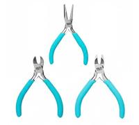 Colcolo 3 Pièces Pince Bijouterie Plate Fine Becs Ronds Coupe en Acier Carbone Prise Stable pour Façonner Serrer et Couper Composants, Pince À Sertir + Pince Coupante + Pince À Enrouler