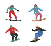 Colcolo 4 figurines de snowboard miniatures à l'échelle 1:64, modèle de skieur, ornement de table de sable, accessoire photo, modèle de petites personnes