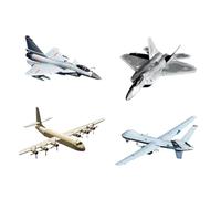 Colcolo 4pcs Airplane Model Fighter Plane Models Interactive Toy Collection Ornement Compact 4D Puzzles Classic Aircrafts