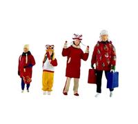 Colcolo 4x 1:64 Scale Diorama Family Figures des personnages du Nouvel An Miniatures Ornements Affichage de collection Small Decor Micro Landscape