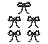 Colcolo 5X Bow Ballous en Aluminium Ballons à la Maison décor de nouveauté Accessoires d'anniversaire décorations de fête d'ornement pour la fête de Fond, Noir