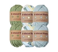 Colcolo 6 Pcs Épais Fil À Tricoter Spaghetti Fil Polyester Lavable Doux Tricot Tapis Fil T-Shirt Fil pour Tapis Faire Jeter Crochet Sac À Main Chapeaux, Ensemble C