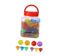 Colcolo 60 pièces de formes 3D, formes géométriques pour enfants, jeux sensoriels, manipulations, blocs transparents, solides géométriques pour garçons et