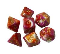 Colcolo 7x dés de jeu en acrylique dés polyédriques jeux de table dés multifaces jeu de dés RPG quatre couleurs dés pour réunion de famille cadeaux fêtes, Style b