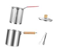 Colcolo à frire profonde avec panier et couvercle, grande capacité, compatible avec les plaques de cuisson à induction et à