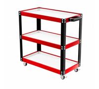 Colcolo à Trois Compartiments sur Roultes Freins pour Espace Créatif Bureau Domestique Rangement Méthodique Matériel Équipement Usage Quotidien, Rouge