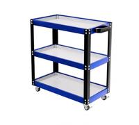 Colcolo à Trois Compartiments sur Roultes Freins pour Espace Créatif Bureau Domestique Rangement Méthodique Matériel Équipement Usage Quotidien, Bleu