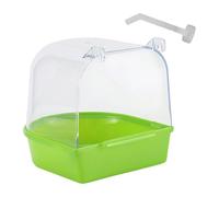 Colcolo Accessoire de Cage pour Aquarium avec Bain d'oiseaux - Bol de Douche Polyvalent pour perroquets - Baignoire Suspendue pour canaris, perruches, Vert
