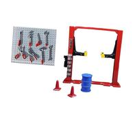 Colcolo Accessoires de garage pour diorama au 1/64, pont roulant, fût d'huile, maquette d'architecture réaliste, outils d'entretien miniatures, Ascenseur pour Voitures Rouges
