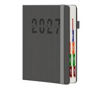 Colcolo Agenda Espagnol Planificateur Journal Planification -vous Couverture en Cuir PU Fermure Élastique pour Travail Étu Vie Quotidienne, Noir