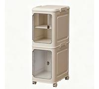 Colcolo Armoire de Rangement Pliable Armoire Placard Meuble Chariot Gain de Place avec Structure Pliante PP Étanche pour Milieux Humides Claires, Blanc Pur