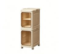 Colcolo Armoire de Rangement Pliable Armoire Placard Meuble Chariot Gain de Place avec Structure Pliante PP Étanche pour Milieux Humides Claires, Crème