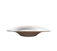 Colcolo Assiette à Sashimi Résistant, Assiette Creuse À Sashimi En Mélamine, Modèle 94919, Forme Coquillage Blanche À Reliefs, Profondeur 10 Cm, Diamètre 18-18,9 Cm, Blanc 94919