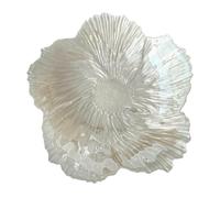 Colcolo Assiette En Verre de Luxe à Fleurs, Porte-collation, Assiette à Bijoux, Plat à Dessert Polyvalent pour Gâteaux, Salades, Fruits, Plateau à Collation P, L