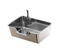 Colcolo Bac à Litière pour Chat Plateau à Litière en Acier Inoxydable avec Bords Élevés Pot de Toilette Métallique Contenant pour Chats Adapté Aux Petits et G, S