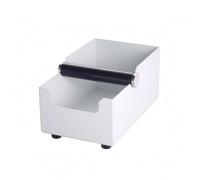 Colcolo Bac à Récipient Conteneur Boîte pour Marc D Espresso Conception Carrée Compacte Acier Carbone et Embouts Silicone Démontage Aisé pour Lavage Adapté à la Cuisine Espace Boisson, Blanc