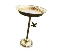 Colcolo Baignoire d'oiseau extérieur mangeur d'oiseau Buveur Assiette en Fonte de Fer piédestal Jardin Oiseau Oiseau-Oiseau pour Balcon Yard pelouse Jardin à, Or