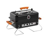 Colcolo Barbecue Portable Pliable Gril Charbon Rectangulaire avec Aérations Circulaires et Thermomètre Grille de Cuisson en Acier Pieds Tubulaires Rabatables