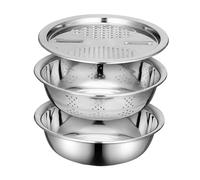 Colcolo Bassin de Bol de Machine à Salade, avec râpe Coupe-légumes, Gadgets de Cuisine Pratiques, Panier de vidange 3 en 1 râpe à Gingembre pour ail, 25CM