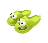 Colcolo Big Eyed Dog en forme de pantoufles d'été pour les chambres de vacances dans les chambres à coucher intérieure, Vert 40 à 41