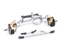 Colcolo Bloc Essieu Avant pour Voiture Télécommandée Crawler en Aluminium et Laiton avec Conception Surélevée pour Augmenter Le Dégagement sous Les Roues pour Les Débutants en Modélisme, Argent