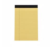Colcolo Bloc-notes Pages Lignées Détachables avec Marge Dos Cartonné Stable Papier 80g à Surface pour Écrire sans Bavure et Transfert d'Encre Adapté à la ureau Déplacements, Jaune, A5