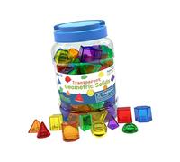 Colcolo Blocs de Construction de Formes Géométriques Solides, 60 Pièces, Motifs D'aide à La Géométrie, Blocs de Construction de Couleur Translucide pour