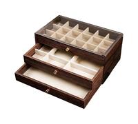 Colcolo Boîte à Bijoux compartimentée en Bois avec Doublure Douce, Coffret de Rangement pour Coiffeuse, Plateau pour pendentifs, Boucles d'oreilles, Style A