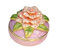 Colcolo Boîte à Bijoux Ronde à charnière en émail pour Femme, Organiseur de Bijoux de Table, Violet