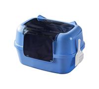 Colcolo Boîte à litière pour Chat entièrement Couverte Plateau de litière Facile à Installer, Bleu
