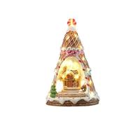 Colcolo Boîte à musique de Noël, maison musicale de Noël, joue 8 chansons, décoration, sculpture éclairée pour centres de table, festivals, Kaki