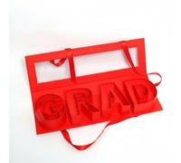 Colcolo Boîte Cadeau Diplôme Grad Boîte à Fleurs Coffret Souvenir Plateau Polyvalent Compartiments Créatifs Couvercle Clair Convient aux Événements de Remise, Rouge