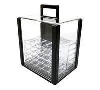 Colcolo Boîte de rangement en acrylique pour jetons, accessoires de jeux multi-usages, étui de transport portable, support pour jetons pour soirées de jeux, avec Plateaux de 40 Mm
