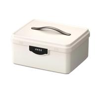 Colcolo Boîte rangement verrouillable avec à code, boîte rangement portable, organiseur mots passe pour la maison, le bureau, Blanc
