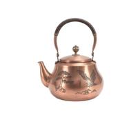 Colcolo Bouilloire en Cuivre avec Détails Sculptés et Forme Classique Grande Taille pour Boissons Familiales Anse Protectrice, Théière En Cuivre Pur Avec Motif D Aigle