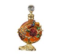 Colcolo Bouteille de parfum vide 30 ml Bouteille de parfum en verre Décoration d'intérieur Design rétro Belle vitrine Conteneur réutilisable, Orange