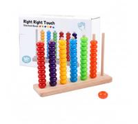 Colcolo Cadre de Comptage Enfants Abacus Jouet Éducatif Compteur Tri de Perles Anneaux Empilables Bois Développement Global Logique et Calcul Coordination