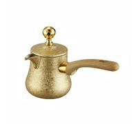Colcolo Cafetière Acier Inoxydable avec Manche en Bois Résistant à la Chaleur et Bec Verseur Précis pour Préparer Café Lait Thé Utilisation Bureau Camping, 550ML, CouvercleOr Style1