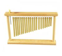 Colcolo Carillon Musical Carillon Percussion Instrument Tubes Set de 20 Barres en Aluminium à Timbre Clair Support en Bois Soigné Trépied Ajustable Inclus, Doré