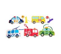 Colcolo Cartes à Kit Éducatif en Bois pour Enfants Activité de Filage Stimule la Créativité et la Concentration Adapté aux Jeux d'Intérieur, Trafic