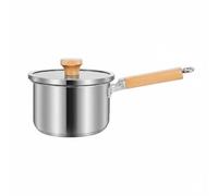 Colcolo Casserole Inox 316 Composite Casserole Sauteuse Marmite Poêlon Compatible Tous Feux Induction Céramique Électrique, 16 Cm, Poêle À Lait Simple Couche Avec Poignée En Bois