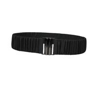 Colcolo Ceinture pour Manteau Femme, Ceinturon Élastique en Tissu Noir Plissé, Ajustement pour Taille 66-88cm, Accessoire Mode Polyvalent, pour Doudoune, Parka et Veste d'Hiver