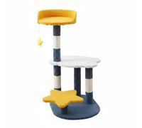 Colcolo Centre d'Activité Tour Griffoir Perchoir avec Corde Textile Doux Jouet Suspendu Confort Quotidien Adapté aux Chambre et Salon, Étoile Et Lune Modèle Nuage