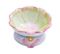 Colcolo Ceramic Cat Bowl Cat Food Disc Dishister Friendly Neck Protection Not Slip Vomiting Snack Conteneur pour Chiens Supplies pour Animaux de Compagnie, Vert