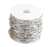 Colcolo Chaîne de Trombone en Acier Inoxydable de 39 Pouces, avec, maillon de chaîne soudé de 12x4x1mm pour la Fabrication de Bijoux, Argent